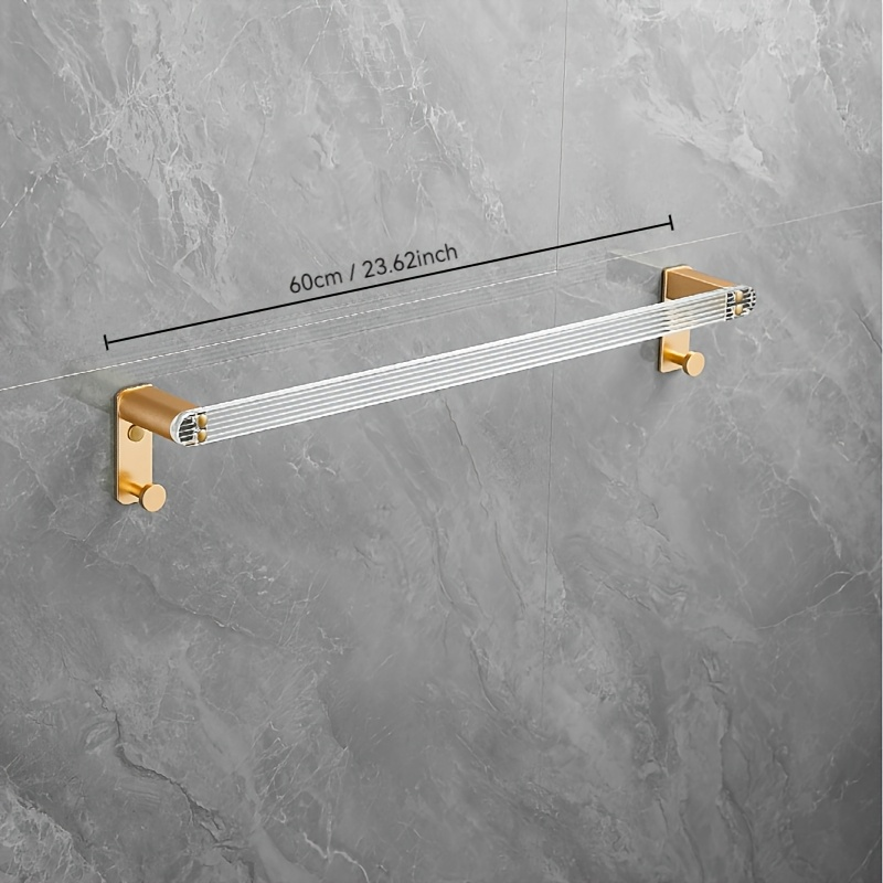 Modern gold-plated aluminum bathroom towel rack - wall-mounted