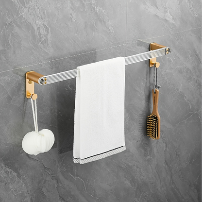 Modern gold-plated aluminum bathroom towel rack - wall-mounted