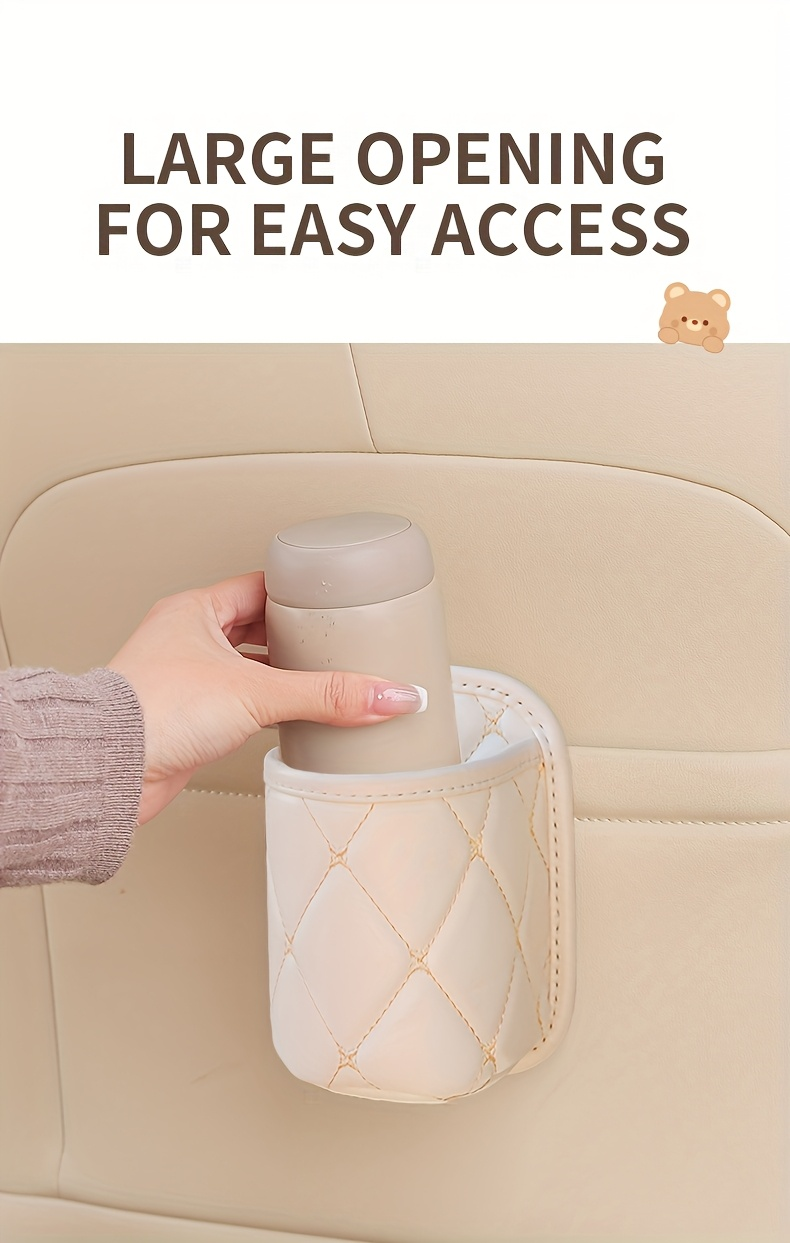 1 piece PU leather car cup holder, suitable for most cars